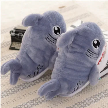 Fuzzy Shark Slippers